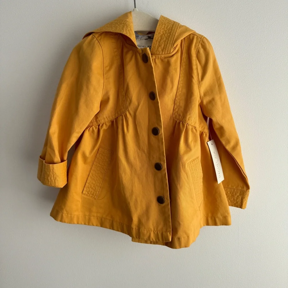 Yellow Hooded Canvas Jacket Size 24 Months - Picture 1 of 4